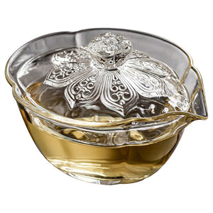 Glass · Lotus Zen Heart Holding Gaiwan Heat and Scald Resistant Er Cai Tea Tureen Hand Kettle Cup for Tea Exquisite Gifts acacuss