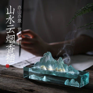 Glass landscape decoration wire incense stick incense holder incense burner lying incense smoke stove tea ceremony pen holder acacuss