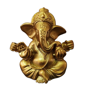Gold Lord Ganesha Buddha Statue Elephant God Sculptures Ganesh Figurines Man-made Stone Home Garden Buddha Decoration Statues acacuss