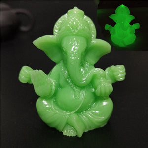 Gold Lord Ganesha Buddha Statue Elephant God Sculptures Ganesh Figurines Man-made Stone Home Garden Buddha Decoration Statues acacuss