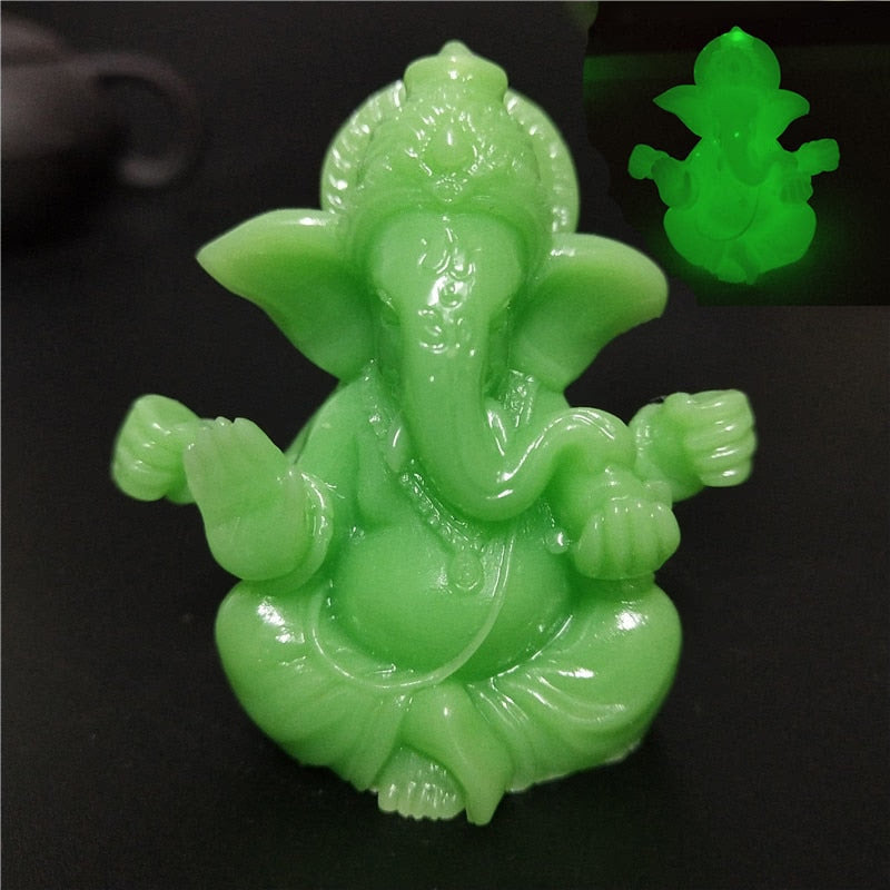 Gold Lord Ganesha Buddha Statue Elephant God Sculptures Ganesh Figurines Man-made Stone Home Garden Buddha Decoration Statues acacuss