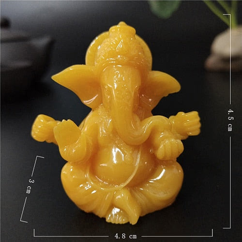 Gold Lord Ganesha Buddha Statue Elephant God Sculptures Ganesh Figurines Man-made Stone Home Garden Buddha Decoration Statues acacuss