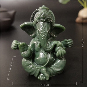 Gold Lord Ganesha Buddha Statue Elephant God Sculptures Ganesh Figurines Man-made Stone Home Garden Buddha Decoration Statues acacuss