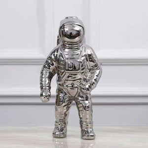 Gold Space Man Sculpture Astronaut Ceramic Vase Creative Modern Cosmonaut Model Ornament Statue Garden Tabletop Home Decoration acacuss