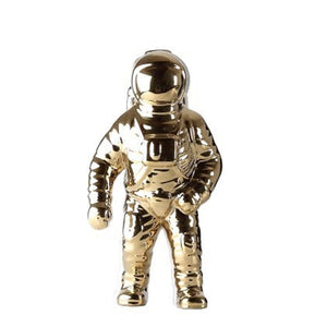 Gold Space Man Sculpture Astronaut Ceramic Vase Creative Modern Cosmonaut Model Ornament Statue Garden Tabletop Home Decoration acacuss