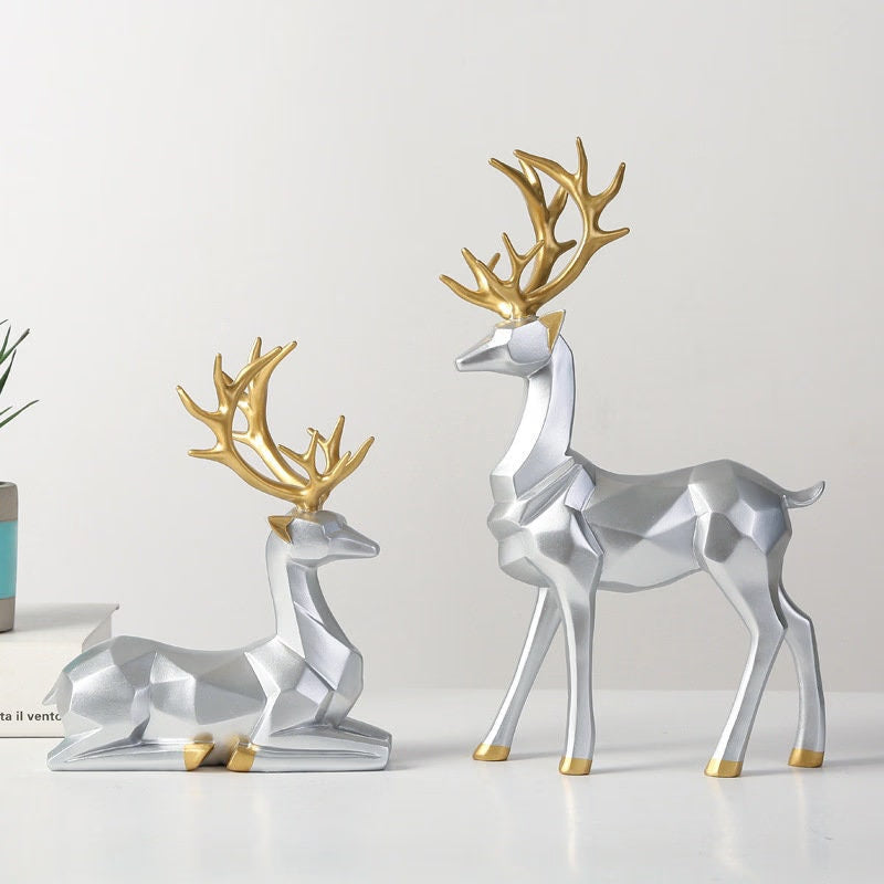 Golden Deer Animal Resin Crafts Sculpture Living Room Decoration Festival Gifts - Golden deer  Best Choice For Home Decor, Housewarming Gift - ACACUSS