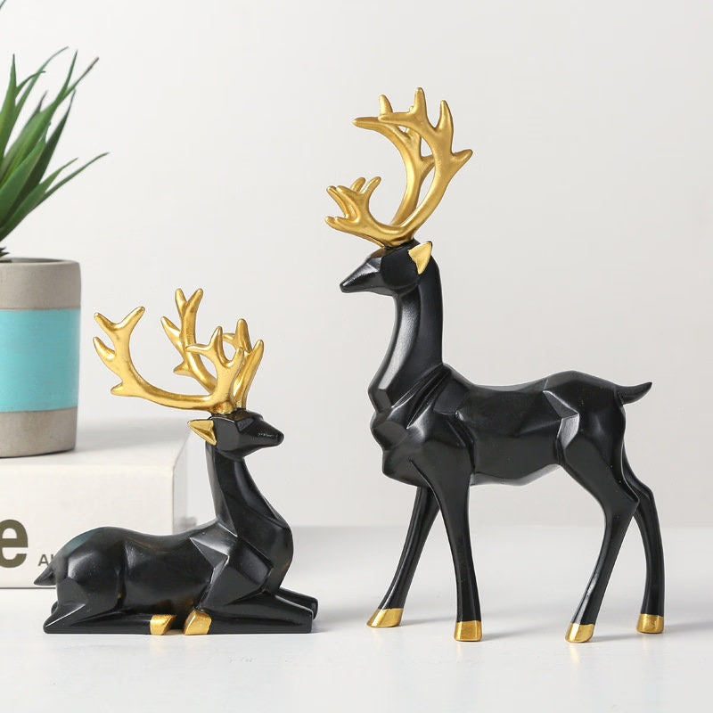 Golden Deer Animal Resin Crafts Sculpture Living Room Decoration Festival Gifts - Golden deer  Best Choice For Home Decor, Housewarming Gift - ACACUSS