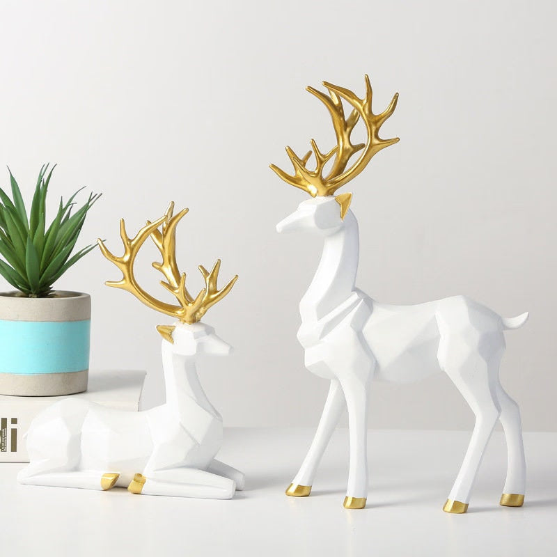 Golden Deer Animal Resin Crafts Sculpture Living Room Decoration Festival Gifts - Golden deer  Best Choice For Home Decor, Housewarming Gift - ACACUSS