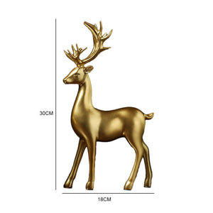 Golden Deer figurine Animal Statue Sculpture Living Room Decoration  - Golden deer For Home Decor, Housewarming Gift - ACACUSS