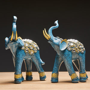 Golden Elephant Living Room Decoration Elephant Statue Resin Sculpture African Decoration Home Feng Shui Decoration Office Decor acacuss