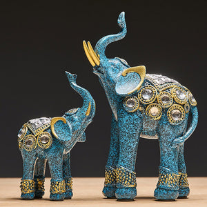 Golden Elephant Living Room Decoration Elephant Statue Resin Sculpture African Decoration Home Feng Shui Decoration Office Decor acacuss
