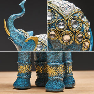 Golden Elephant Living Room Decoration Elephant Statue Resin Sculpture African Decoration Home Feng Shui Decoration Office Decor acacuss