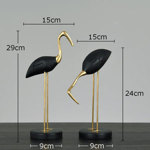 Golden Fairy Crane Wood Carving Crafts Sculpture Room Aesthetics Furnishings Desk Ornaments Brass Crane Statue Modern Home Decor acacuss