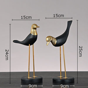 Golden Fairy Crane Wood Carving Crafts Sculpture Room Aesthetics Furnishings Desk Ornaments Brass Crane Statue Modern Home Decor acacuss