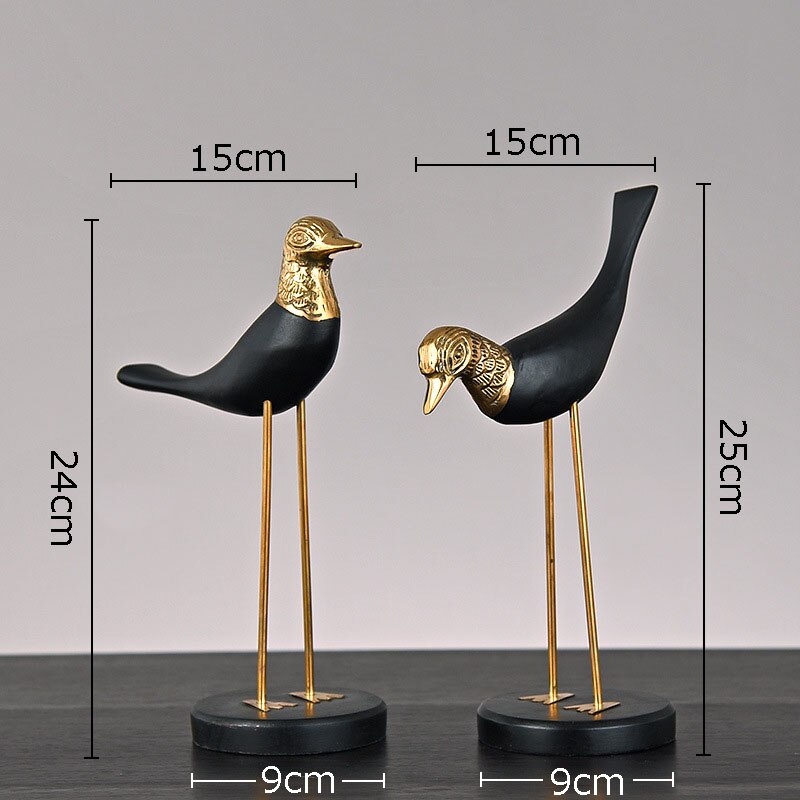 Golden Fairy Crane Wood Carving Crafts Sculpture Room Aesthetics Furnishings Desk Ornaments Brass Crane Statue Modern Home Decor acacuss