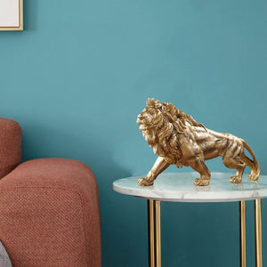 Golden Lion King Resin Ornament Home Office Desktop Animal Statue Decoration Accessories Living Room Home Decoration Ornament acacuss