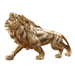 Golden Lion King Resin Ornament Home Office Desktop Animal Statue Decoration Accessories Living Room Home Decoration Ornament acacuss
