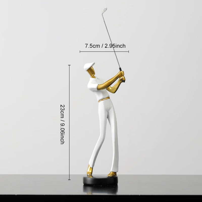 Golf Human Statue Resin Art Creative Sculpture Office Decor Accessories Modern Craft Cabinet Tabletop Figurines Home Decoration acacuss