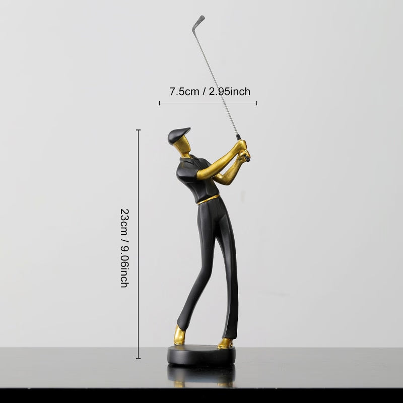 Golf Human Statue Resin Art Creative Sculpture Office Decor Accessories Modern Craft Cabinet Tabletop Figurines Home Decoration acacuss