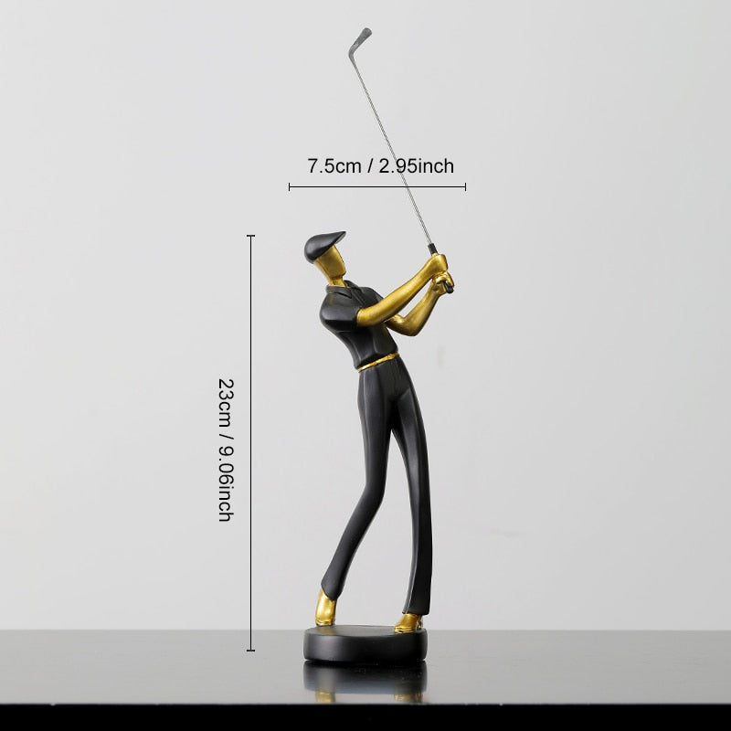 Golf Human Statue Resin Art Creative Sculpture Office Decor Accessories Modern Craft Cabinet Tabletop Figurines Home Decoration acacuss