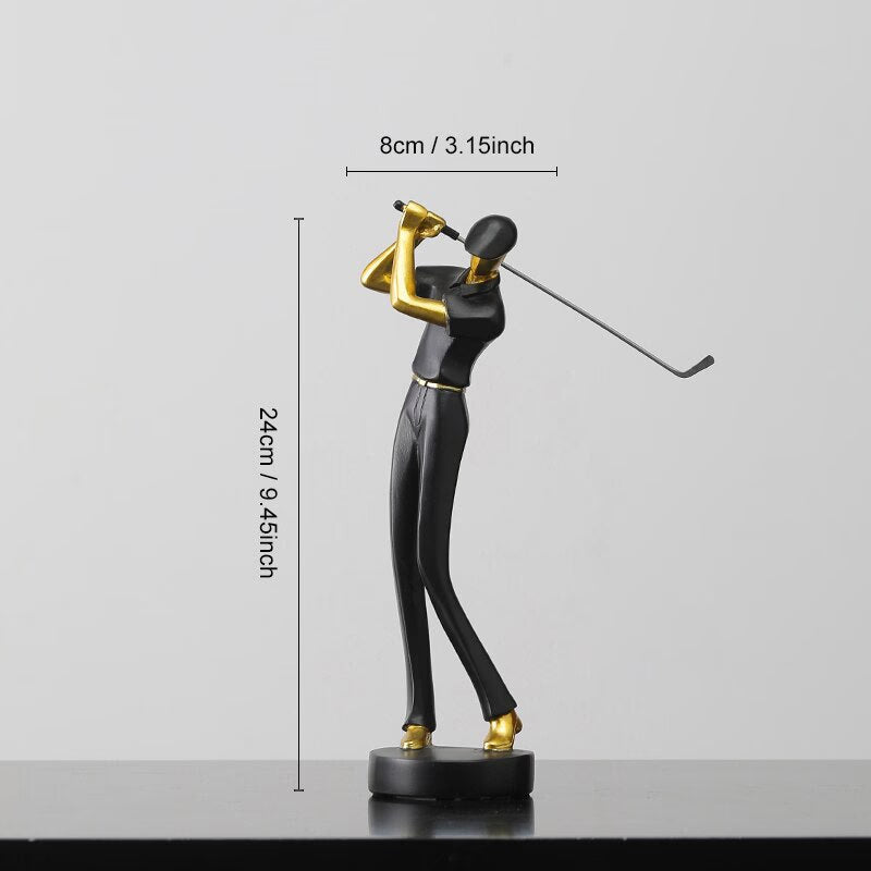 Golf Human Statue Resin Art Creative Sculpture Office Decor Accessories Modern Craft Cabinet Tabletop Figurines Home Decoration acacuss