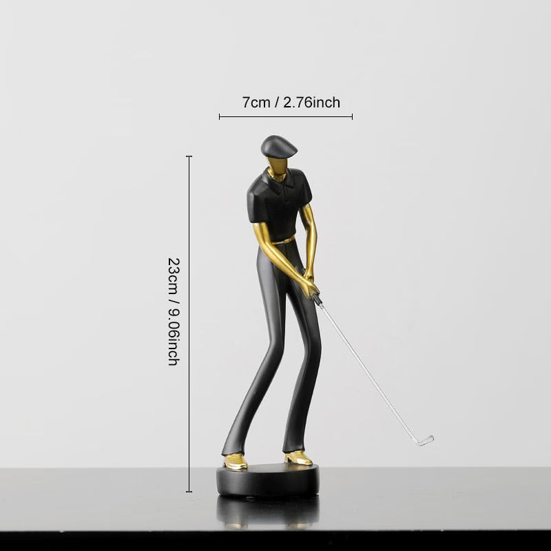 Golf Human Statue Resin Art Creative Sculpture Office Decor Accessories Modern Craft Cabinet Tabletop Figurines Home Decoration acacuss