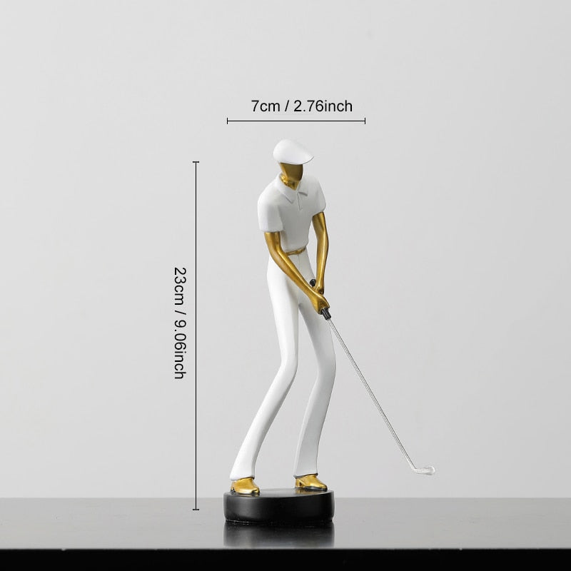 Golf Human Statue Resin Art Creative Sculpture Office Decor Accessories Modern Craft Cabinet Tabletop Figurines Home Decoration acacuss