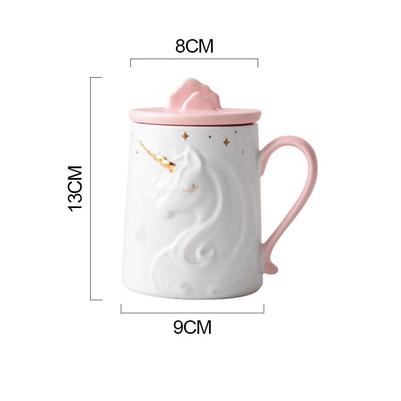 Gorgeous Relief Unicorn Coffee Mug with Mobile Phone Holder Lid Cute Water Tea Ceramic Milk Breakfast Cup Creative Gift acacuss