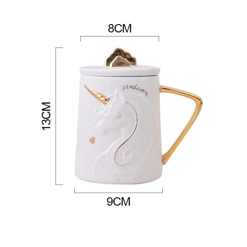 Gorgeous Relief Unicorn Coffee Mug with Mobile Phone Holder Lid Cute Water Tea Ceramic Milk Breakfast Cup Creative Gift acacuss