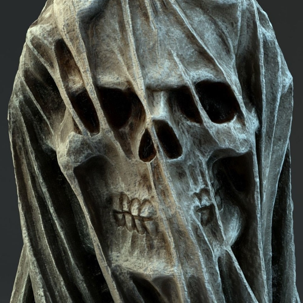 Gothic Style Veil Death Skull Home Decoration Desktop Resin Statues Crafts статуэтки из дерева Terror Props Halloween Decor acacuss