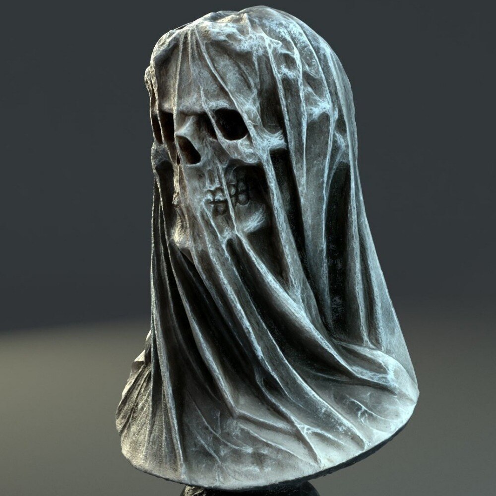 Gothic Style Veil Death Skull Home Decoration Desktop Resin Statues Crafts статуэтки из дерева Terror Props Halloween Decor acacuss