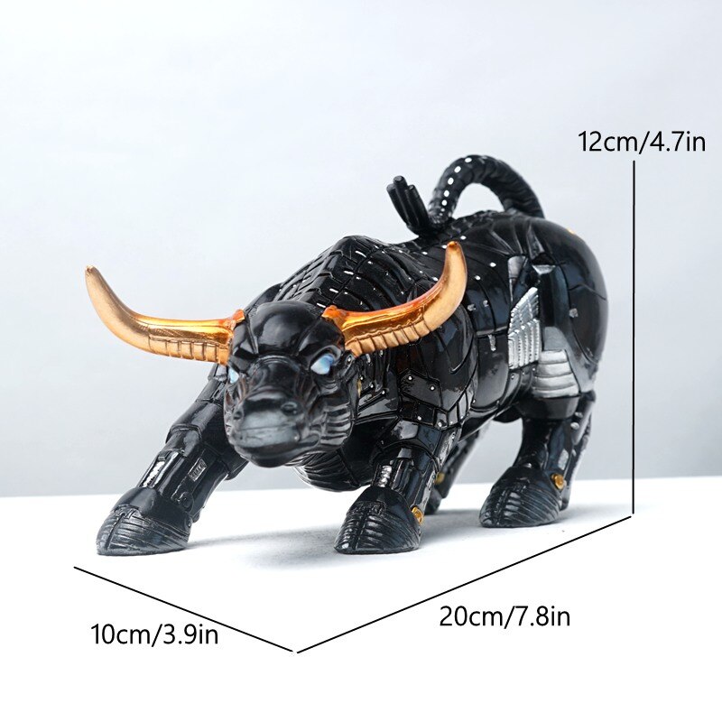 Graffiti Charging Bull Statue Resin Miami Animal Feng Shui Art Modern Sculpture Home Living Room Decoration Office Figurine Gift acacuss