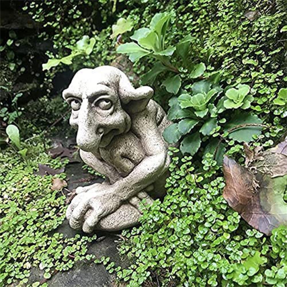 Great Gothic Sculpture Resin Garden Statue Waterproof Anti-fading Mischievous House Buddys Decor acacuss