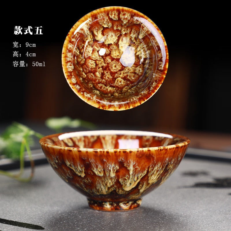 Great Yuteki Tenmoku Tea Cup Recreate Ancient Song Dynasty's Technology Ceramic Tea Bowl/JIANZHAN acacuss