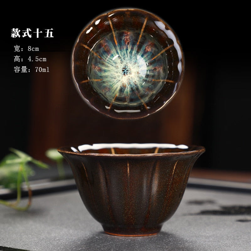 Great Yuteki Tenmoku Tea Cup Recreate Ancient Song Dynasty's Technology Ceramic Tea Bowl/JIANZHAN acacuss