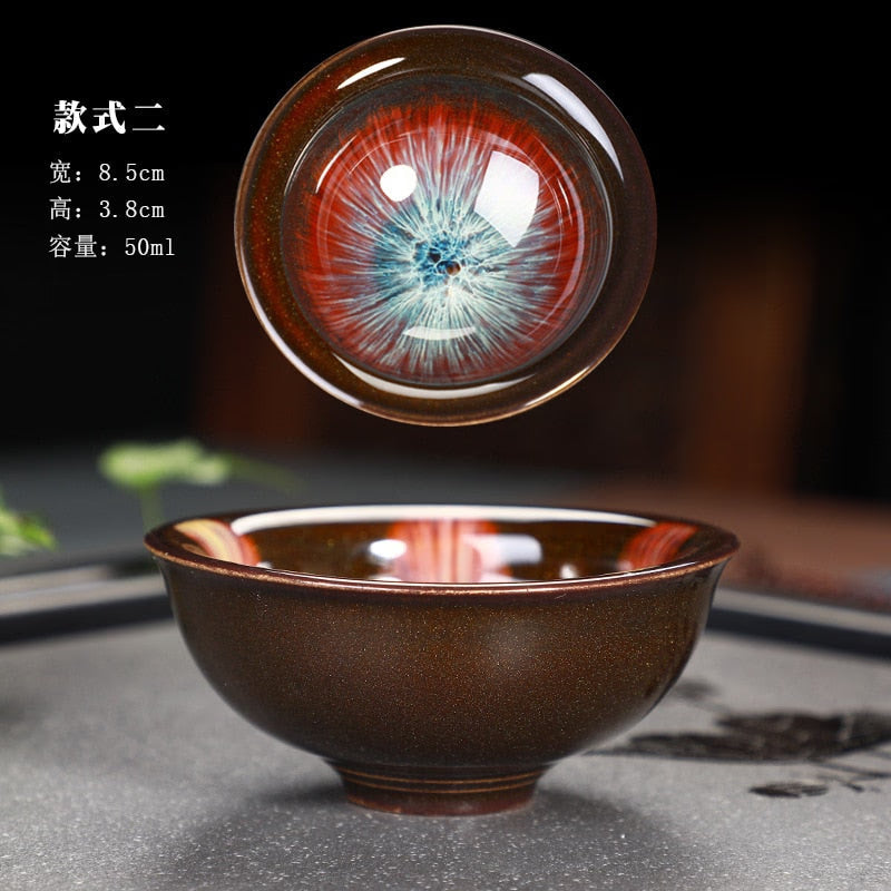Great Yuteki Tenmoku Tea Cup Recreate Ancient Song Dynasty's Technology Ceramic Tea Bowl/JIANZHAN acacuss