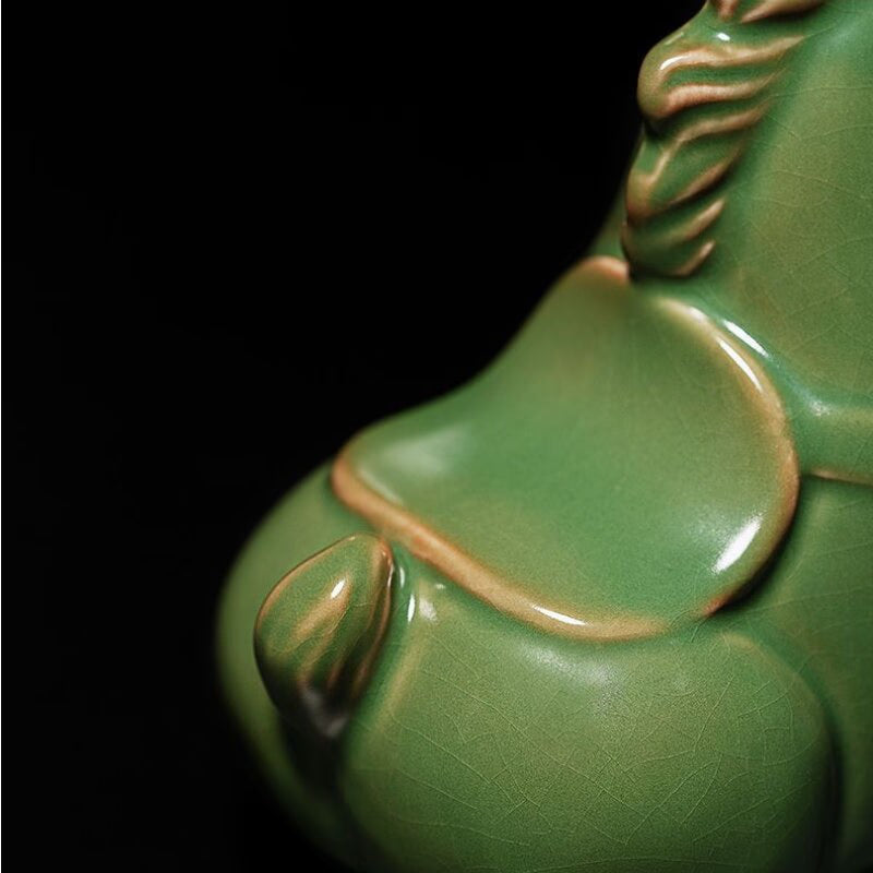 Green Horse Tea Pet Ornaments Ceramic Small Tang Ma Can Raise Home Office Tea Ceremony Ornaments Craft Ornaments Tea Ornaments acacuss