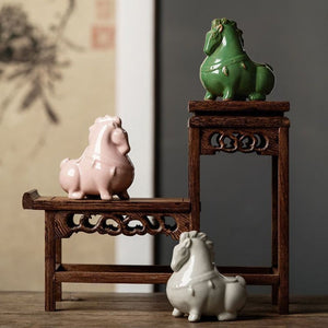 Green Horse Tea Pet Ornaments Ceramic Small Tang Ma Can Raise Home Office Tea Ceremony Ornaments Craft Ornaments Tea Ornaments acacuss