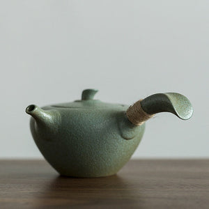 Green ceramic kyusu teapots kettles vintage chinese kung fu tea pot drinkware acacuss