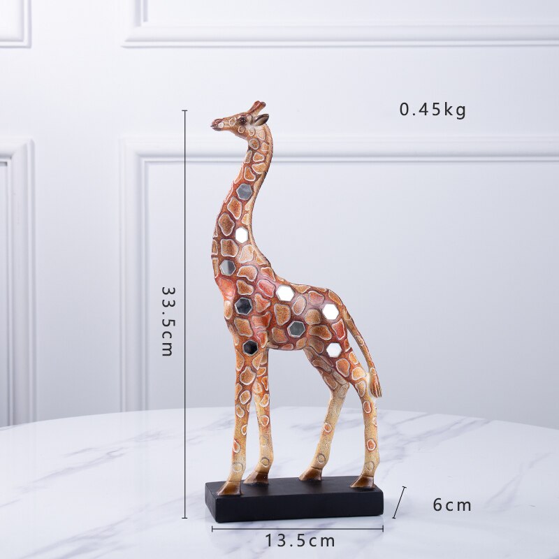 [MGT]Retro color giraffe animal model decoration statue modern minimalist style home living room decoration crafts gifts