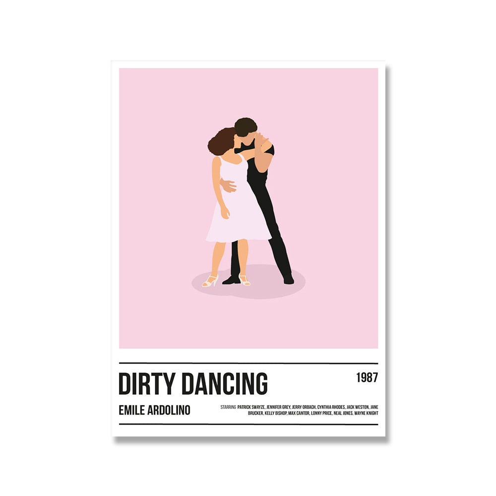 Grease plakat Lerretstrykk Dirty Dancing Film Maleri Vintage Pulp Fiction Film Bilde Kjæreste Julegave Hjemmeinnredning