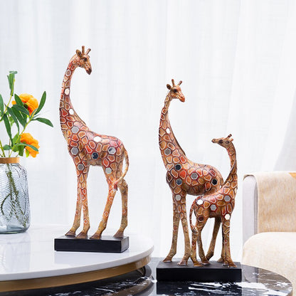 [MGT]Retro color giraffe animal model decoration statue modern minimalist style home living room decoration crafts gifts