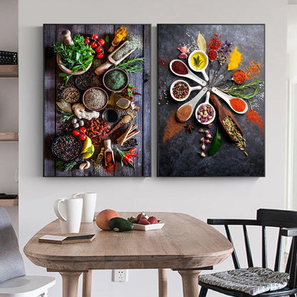 Küche Wand Kunst Bilder Gewürz Kräuter Herd Poster Und Drucke Nordic Wohnkultur Leinwand Malerei Für Restaurant Esszimmer 