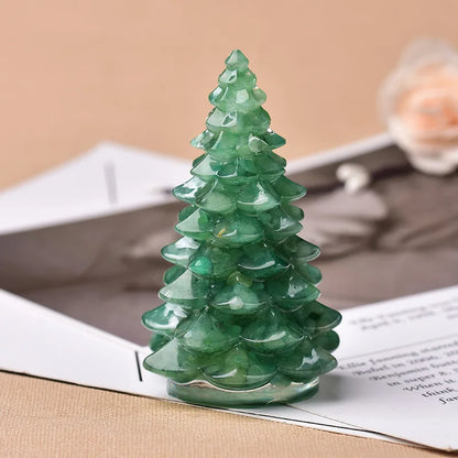 Resin Natural Gemstone Luck Tree Handmade Ornaments Christmas Trees Silicone Home Decoration Crafts Figurine Holiday Gift