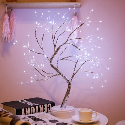 LED Nachtlicht Mini Weihnachtsbaum Kupferdraht Girlande Lampe für Kinder Zuhause Schlafzimmer Dekoration Dekor Fee Licht Urlaub Beleuchtung 