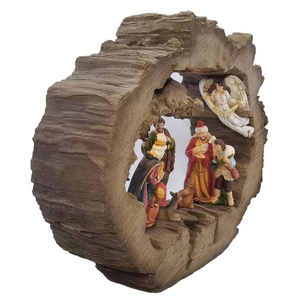 Zayton – Figurine de la saint-famille, scène de la nativité