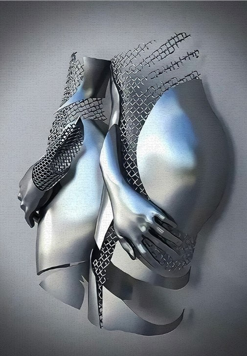 Estado de figura de metal estilos de lona abstracta parejas paredes arte de pared amante de la pared de la escultura impresión decoración del hogar regalos