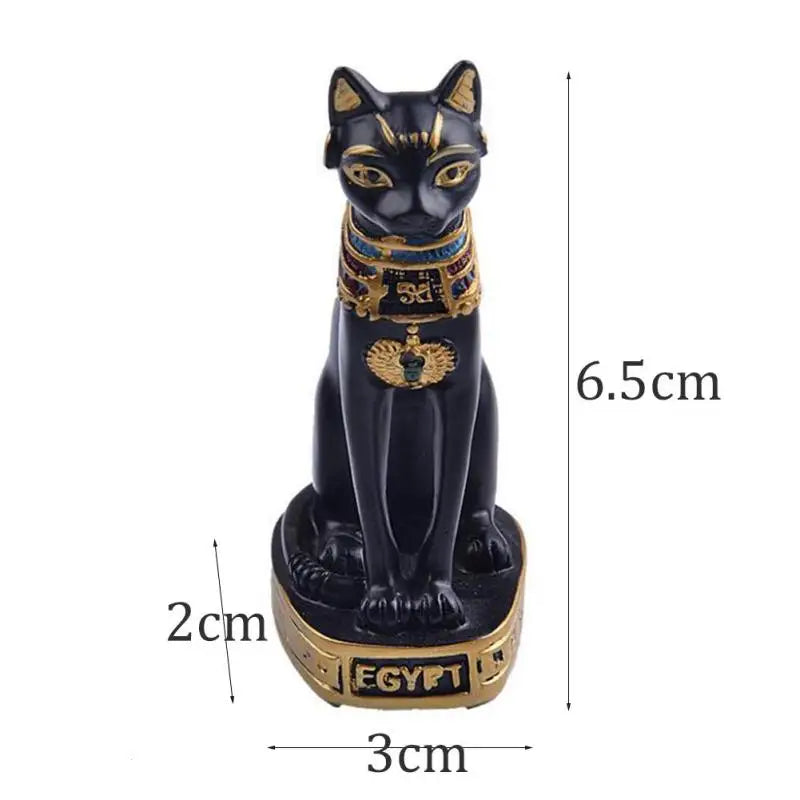 Vintage Egypt Cat God Statue Resin Figurines Collectible Crafts Cat Decor Ornaments Accessories for Home background Miniatures
