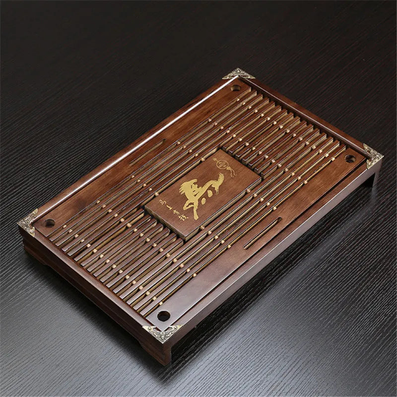 Solid Wood Tea Tray Drainage Water Storage Kung Fu Tea Set Drawer Tea Board Table Chinese Tea Ceremony Tools
