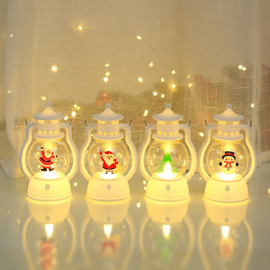 HZZKZZ Christmas Ornaments LED Lantern Light Santa Claus Merry Christmas Decorations for Home 2023 Xmas Navidad Noel Gift acacuss